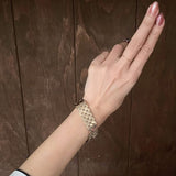 【ブレス】ヘキサゴン　六角形　蜂の巣　ハニカム　ゴールド　60’sフランス