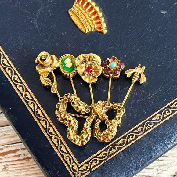 ◆フランスビンテージ｜アクセサリーV極小ブローチ蜜蜂昆虫幸運真鍮水色アクアブルー Dragonfly Teal Brooch – The Old Farmer's Almanac Store