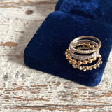 【リング】4連　vintage コンビカラー　4連　重ね付け　フランス＆USA