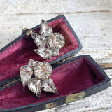 【イヤリング】ビジュ　クリアストーン　ラグジュアリー　70’sフランス