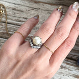 【リング】2連　V字　大粒パール　925刻印　フランスvintage