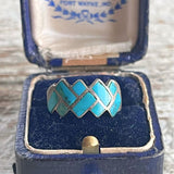【リング】ターコイズ　インレイ　925刻印　60'sUSA