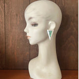 【イヤリング】アバロンシェル　トライアングル　逆三角形　ホワイト　70’s USA