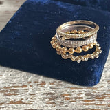 【リング】4連　vintage コンビカラー　4連　重ね付け　フランス＆USA