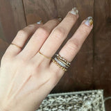 【リング】4連　vintage コンビカラー　4連　重ね付け　フランス＆USA