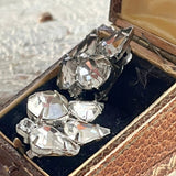 【イヤリング】ビジュ　クリアストーン　ラグジュアリー　70’sフランス