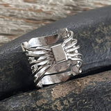 【リング】5連　ビジュ　SILVER  80’sフランス