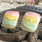 【ピアス】ニュアンスカラー　グラデーション　スクエア　60’sフランス