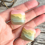 【ピアス】ニュアンスカラー　グラデーション　スクエア　60’sフランス