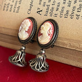 【イヤリング】カメオ　クラシカル　ベルチャーム　コラージュ　60’sフランス