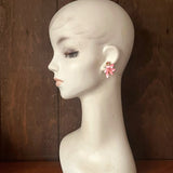 【イヤリング】花　フラワー　ピンク　春色　春ジュエリー　80’s USA