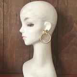 【ピアス】Xサークル！大振り　マットゴールド　70’sフランス