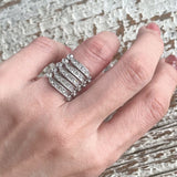 【リング】5連　ビジュ　SILVER  80’sフランス