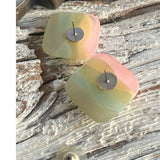 【ピアス】ニュアンスカラー　グラデーション　スクエア　60’sフランス