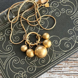 【ネックレス】ANNE KLEIN アンクライン　マットゴールド玉　ロング　90’s USA