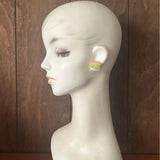 【ピアス】ニュアンスカラー　グラデーション　スクエア　60’sフランス