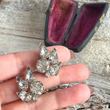 【イヤリング】ビジュ　クリアストーン　ラグジュアリー　70’sフランス