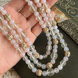 【ネックレス】Monet　モネ　3連　春ネックレス　乳白色　80’s USA