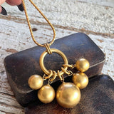 【ネックレス】ANNE KLEIN アンクライン　マットゴールド玉　ロング　90’s USA