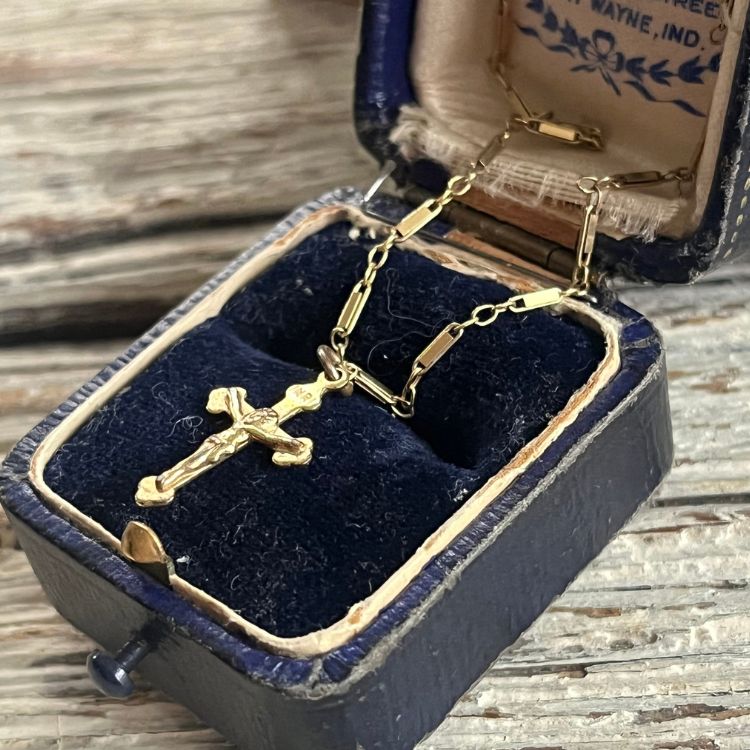 ネックレス】クロス 十字架 INRI クルシフィックス キリスト教 60's