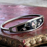 【バングル】ALPACA社　メキシコ　螺鈿細工　シェル　silver 70'sメキシコ