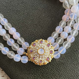 【ネックレス】Monet　モネ　3連　春ネックレス　乳白色　80’s USA