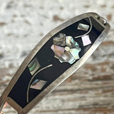 【バングル】ALPACA社　メキシコ　螺鈿細工　シェル　silver 70'sメキシコ