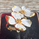 【イヤリング】TRIFARI トリファリ　ハナミズキ　70’s USA