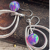 【ピアス】Monet モネ　2連ドロップ　雫　京都オパール　人工オパール　80’s USA