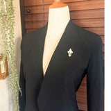 【ブローチ】フルールドリス　百合の紋章　マザーオブパール　シェル　60’sイギリス　