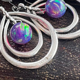 【ピアス】Monet モネ　2連ドロップ　雫　京都オパール　人工オパール　80’s USA