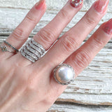 【リング】5連　ビジュ　SILVER  80’sフランス