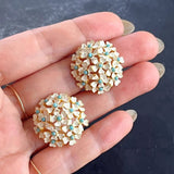 【イヤリング】WEISS 紫陽花　アジサイ　スノーボール　ブーケ　ターコイズ　60’sUSA