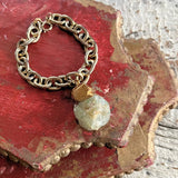 【ブレス】翡翠　チェーン　原石　ゴールドチェーン　80’s USA