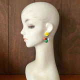 【イヤリング】カラフル　キッチュ　コラージュ　アシンメトリー　60’sフランス