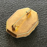 【ブローチ】マイクロモザイク　八角形　オクタゴン　70’sイタリア