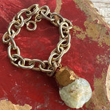 【ブレス】翡翠　チェーン　原石　ゴールドチェーン　80’s USA