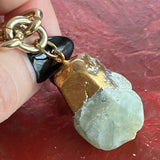 【ブレス】翡翠　チェーン　原石　ゴールドチェーン　80’s USA