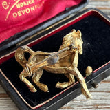 【ブローチ】馬　Horse 駆ける馬　ミニブローチ　70’sフランス
