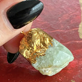 【ブレス】翡翠　チェーン　原石　ゴールドチェーン　80’s USA