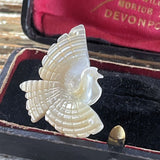 【ピアス】マザーオブパール　白蝶貝　鳥　バード　60’sUSA
