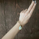 【ブレス】翡翠　チェーン　原石　ゴールドチェーン　80’s USA