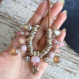 【ネックレス】LOFT社　Ann Taylor　アンテイラー　レザーコード　ピンク　80’sUSA