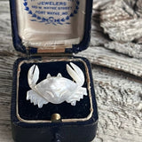【ブローチ】カニ　蟹　crab 白蝶貝　マザーオブパール　80’sUSA