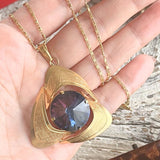 【ネックレス】ヴィトレイル　偏光　トライアングル　70’sフランス