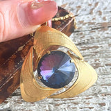 【ネックレス】ヴィトレイル　偏光　トライアングル　70’sフランス