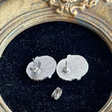 【セット】カメオ　リボンブローチ＆ピアス　浮き彫り　60’sイギリス