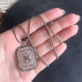 【ネックレス】カンファーガラス　camphor ヴィクトリアン　ロング　1940’sチェコ