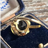 【リング】ゴールデンシャドウ　Golden Shadow クリスタル　立爪　リング　15.5号　60’sフランス