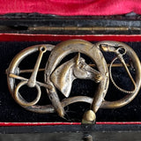 【ブローチ】馬　Horse ブローチ　真鍮　brass 馬具　イギリスヴィンテージ